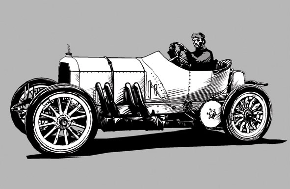 1908 Mercedes Illustration